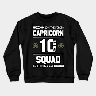 Zodiac Majesty Capricorn Squad White Crewneck Sweatshirt